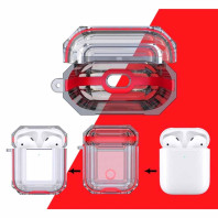 Чехол для AirPods 1/2 Shockproof Transparent Red Чехол для AirPods 1/2 Shockproof Transparent Red